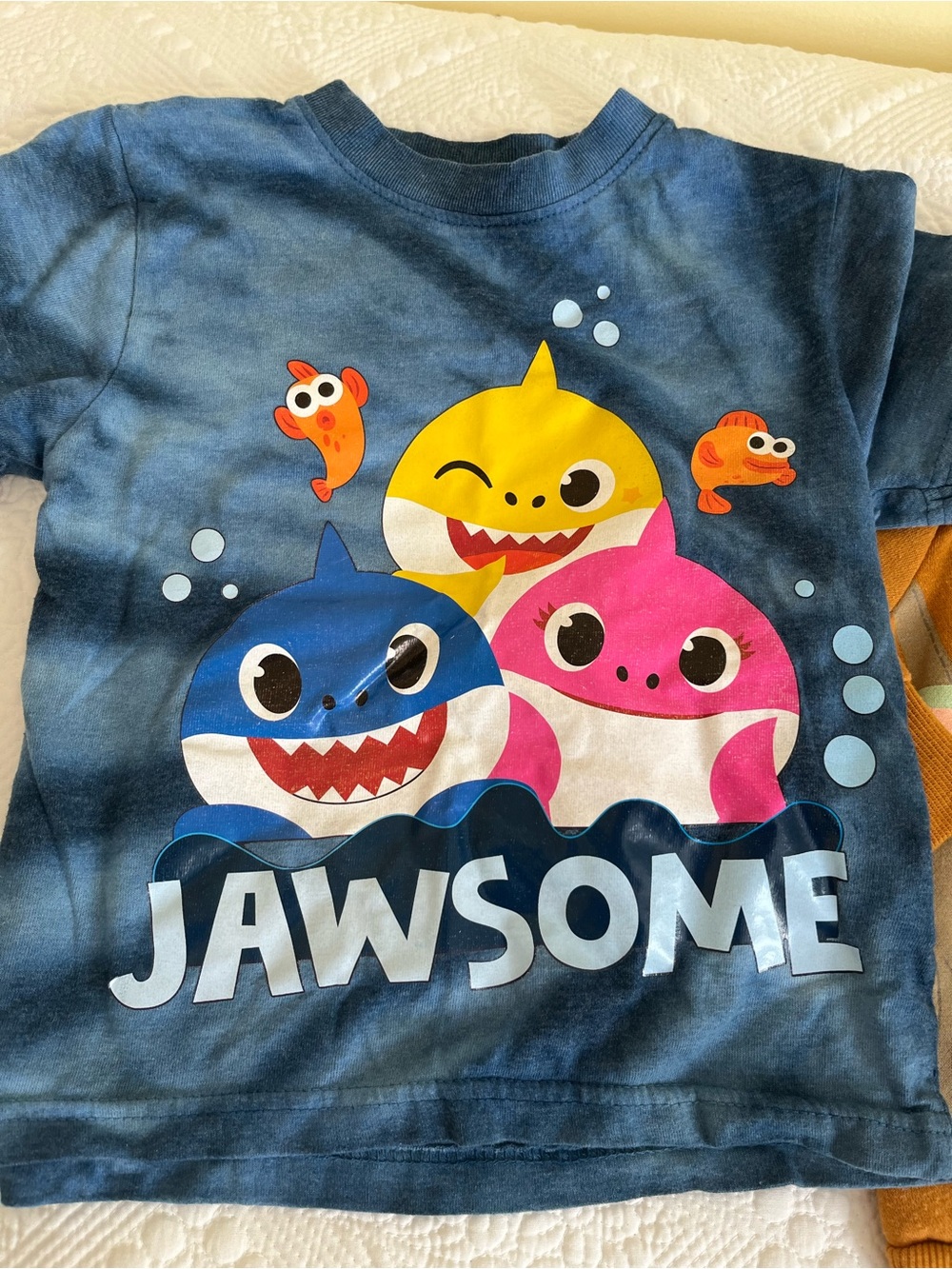 Kids Long Sleeve Tops & Dino Pants Set - Navy, Blue, Mustard, Gray - Picture 4 of 6